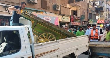 غلاف محافظ سوهاج: رفع ومصادرة 336 مخالفة إشغالات بحي شرق على مدار يومين