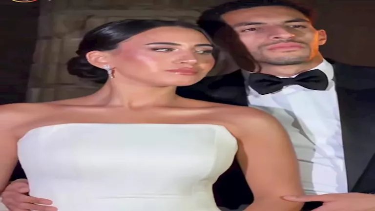 جنا حلمي زوجة مصطفى شوبير تخطف الأنظار في حفل زفافهما